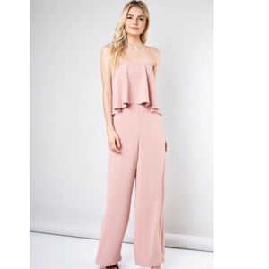 do+be dusty rose strapless jumpsuit!!